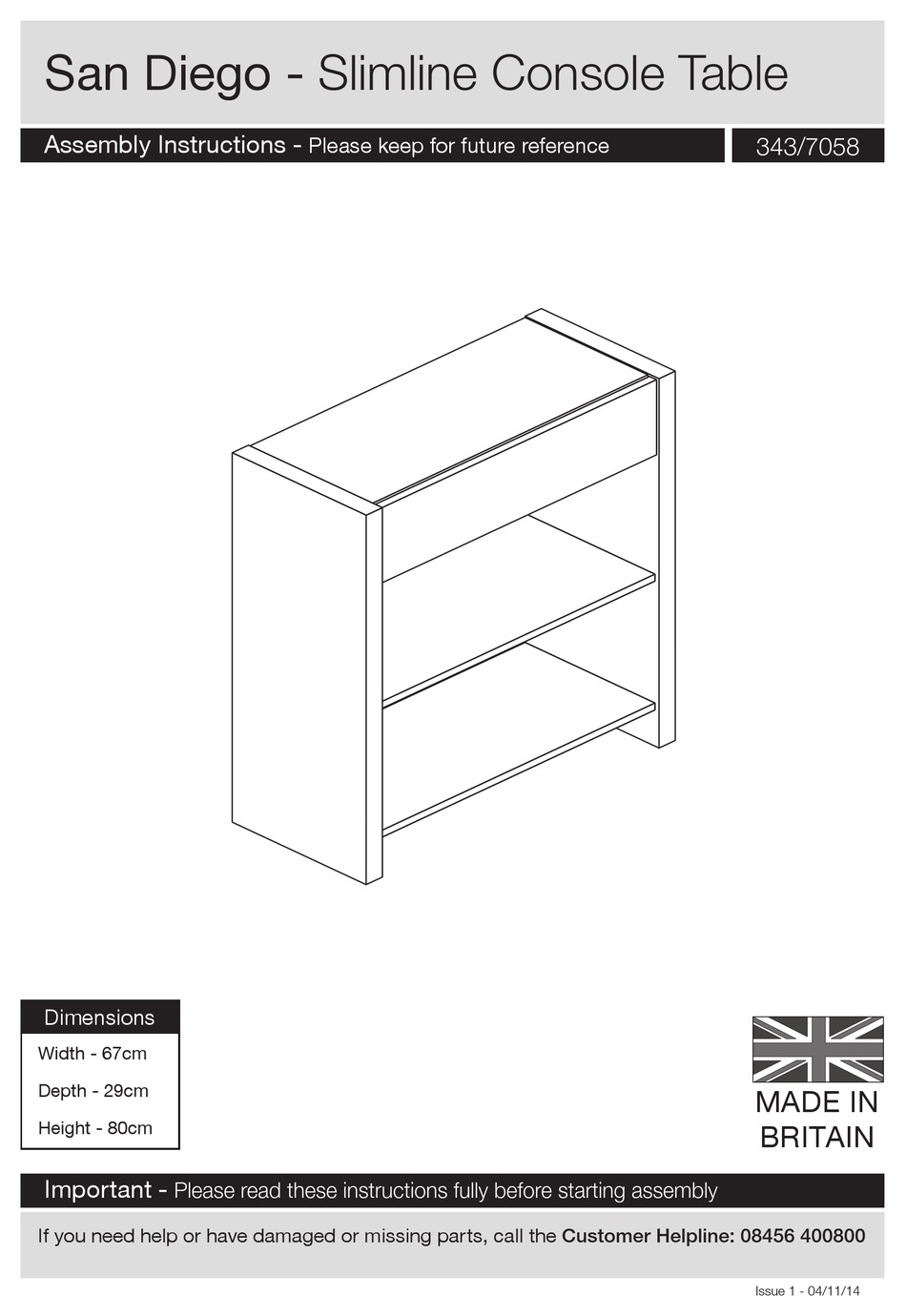 ARGOS SAN DIEGO 343 7058 ASSEMBLY INSTRUCTIONS MANUAL Pdf Download