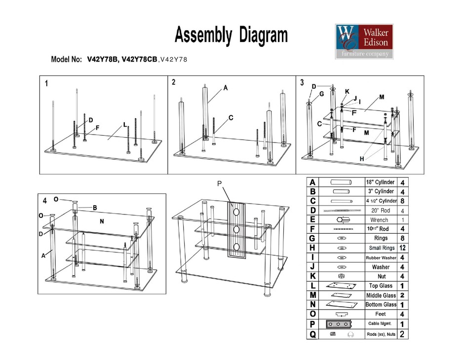 WALKER EDISON V42Y78B ASSEMBLY DIAGRAM Pdf Download ManualsLib