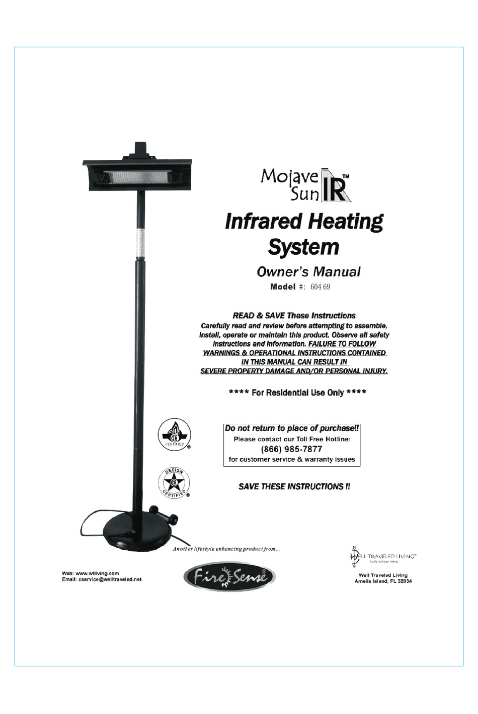 FIRE SENSE 60469 OWNER'S MANUAL Pdf Download ManualsLib