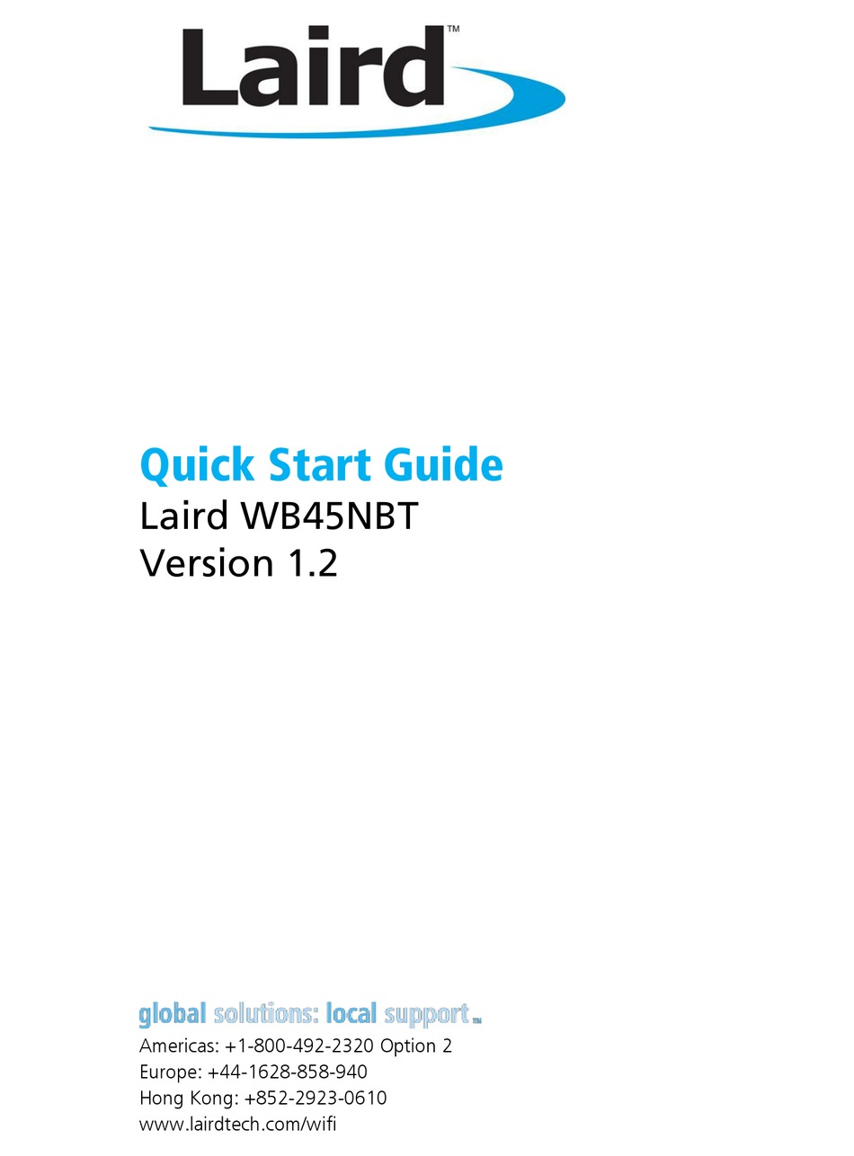 LAIRD WB45NBT QUICK START MANUAL Pdf Download | ManualsLib