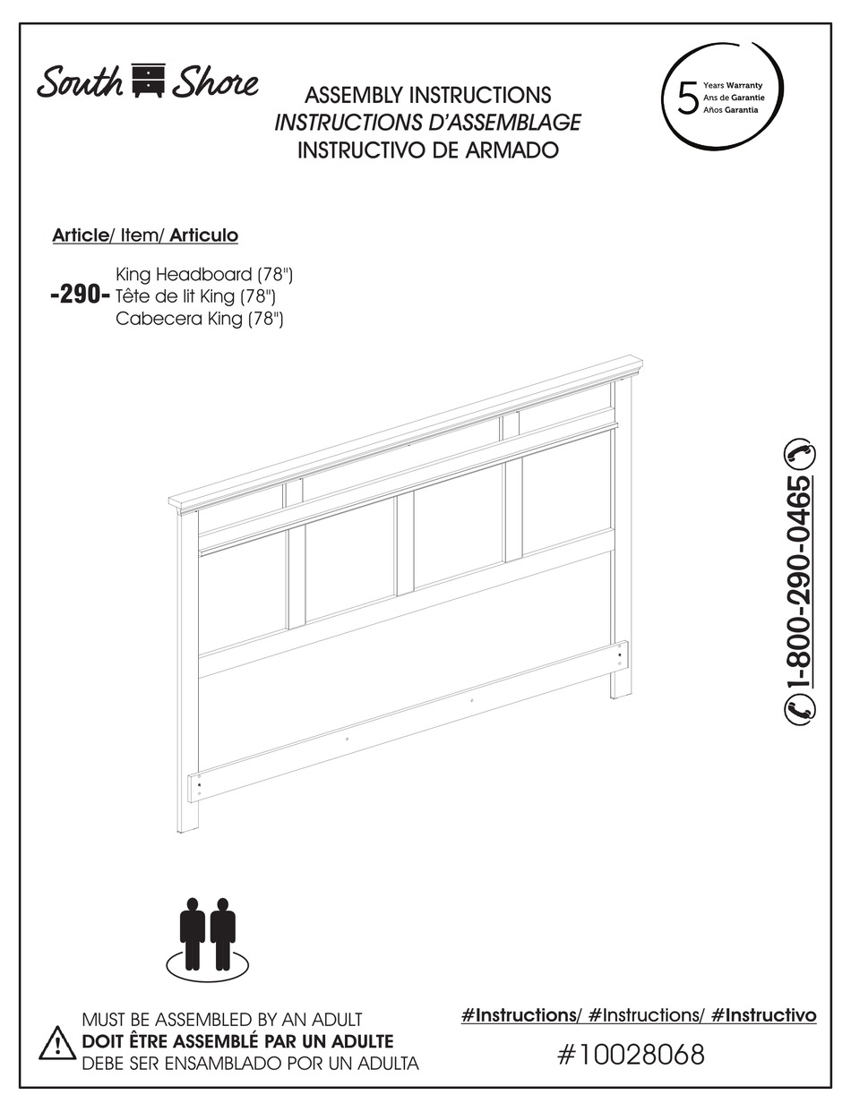 SOUTH SHORE 290 ASSEMBLY INSTRUCTIONS MANUAL Pdf Download ManualsLib