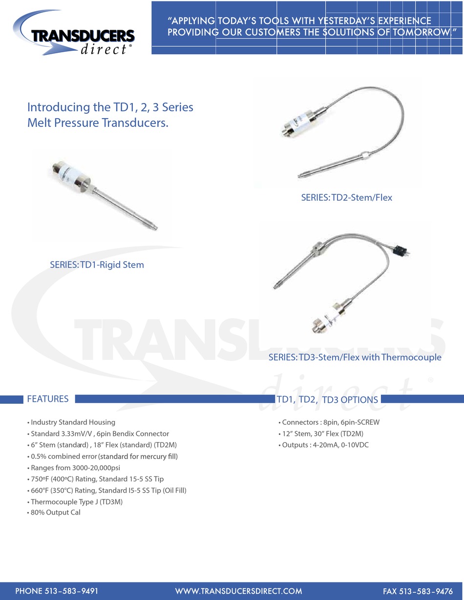 TRANSDUCERS DIRECT TD1 SERIES QUICK START MANUAL Pdf Download ManualsLib