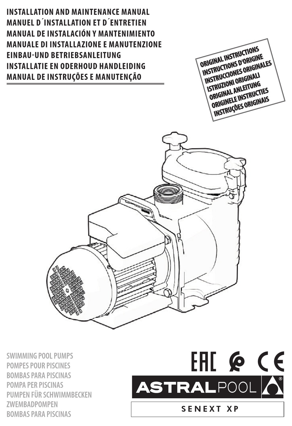 ASTRAL POOL SENEXT XP INSTALLATION AND MAINTENANCE MANUAL Pdf Download