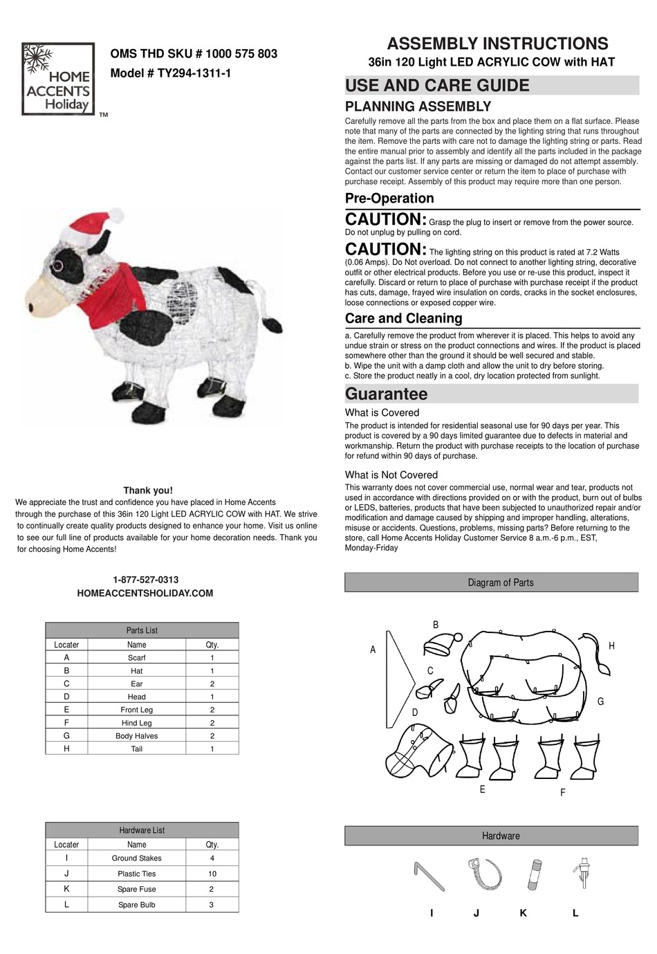 HOME ACCENTS HOLIDAY TY29413111 ASSEMBLY INSTRUCTIONS Pdf Download