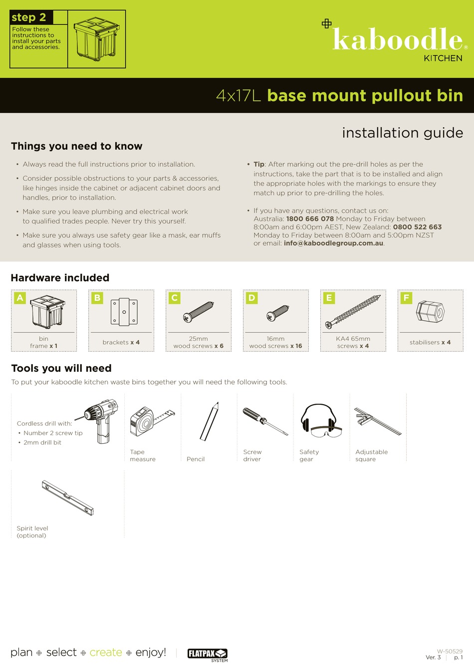 KABOODLE W50529 INSTALLATION MANUAL Pdf Download ManualsLib