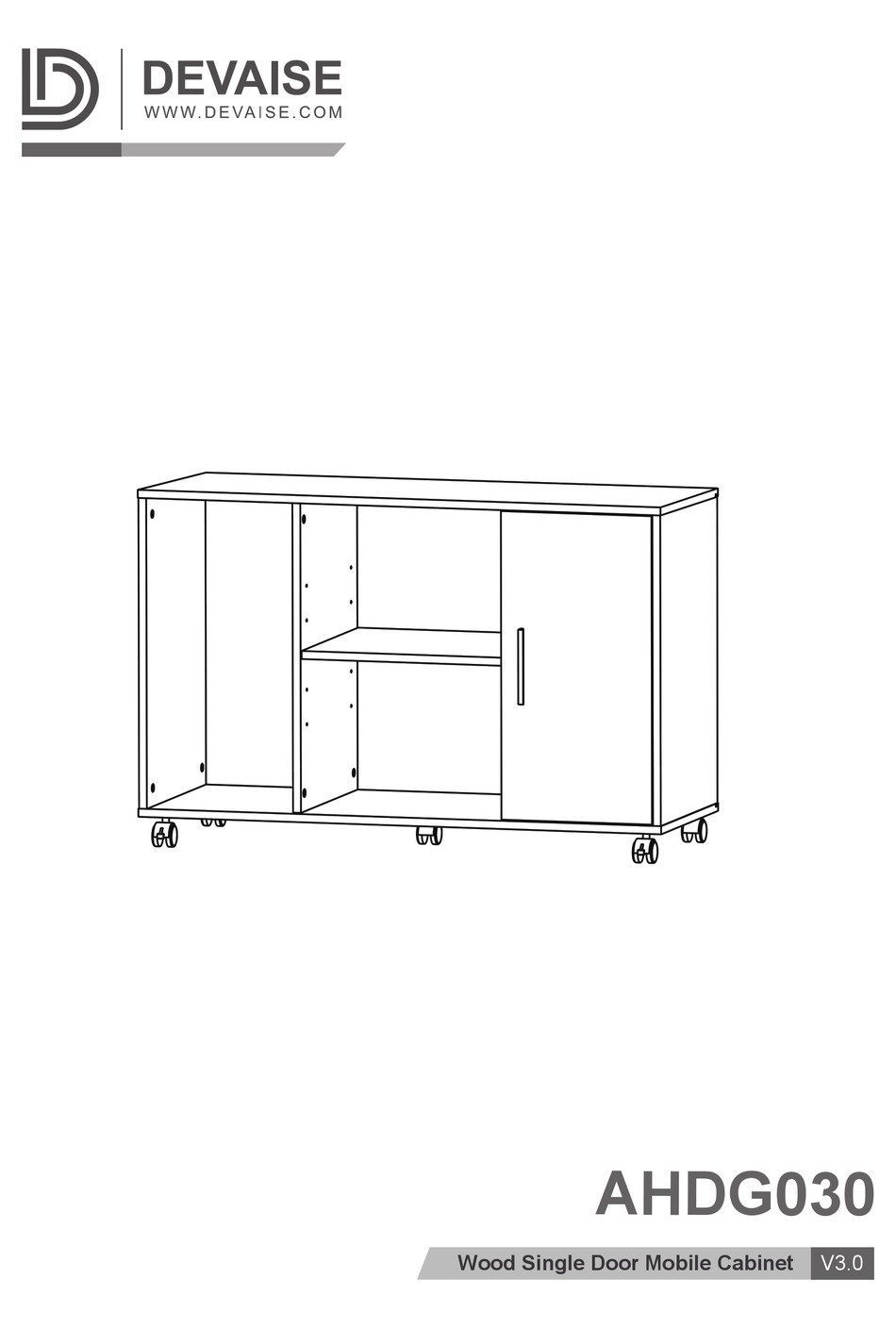 DEVAISE AHDG030 ASSEMBLY INSTRUCTIONS MANUAL Pdf Download ManualsLib