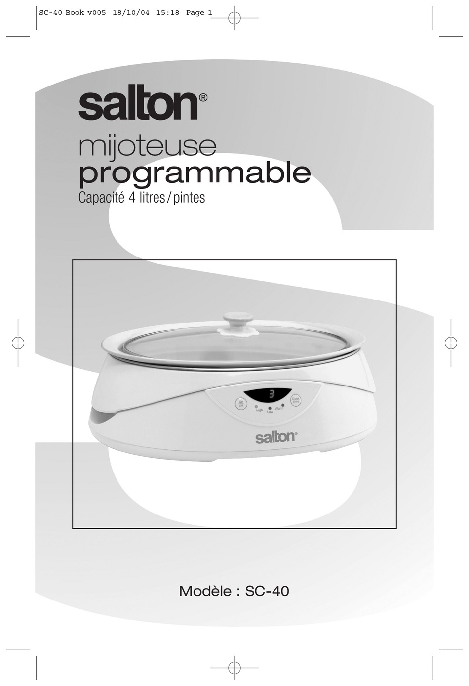 SALTON SC40 MANUAL Pdf Download ManualsLib