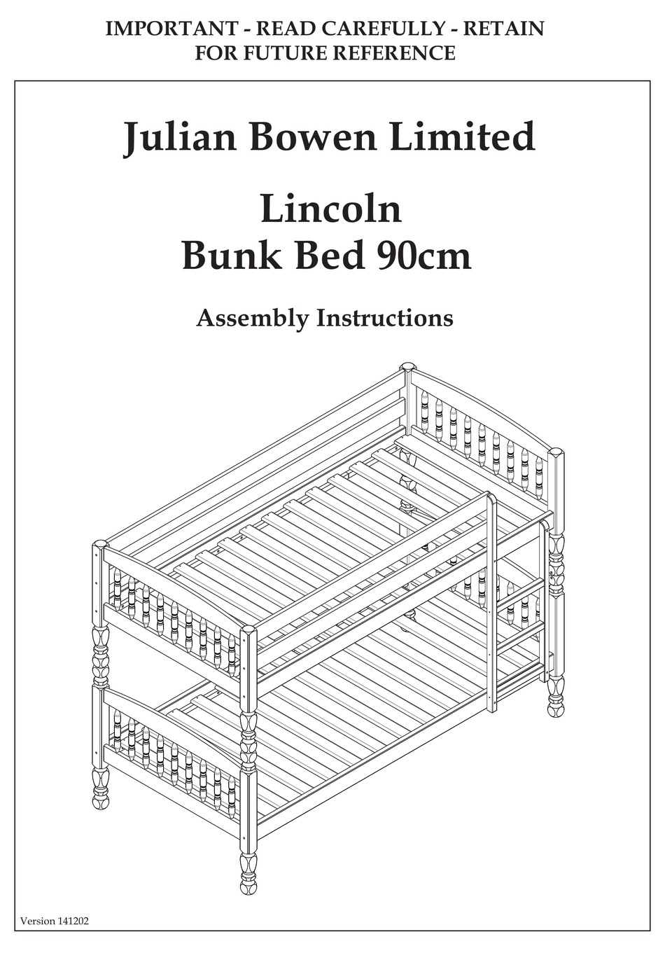 JULIAN BOWEN LIMITED LINCOLN ASSEMBLY INSTRUCTIONS MANUAL Pdf Download