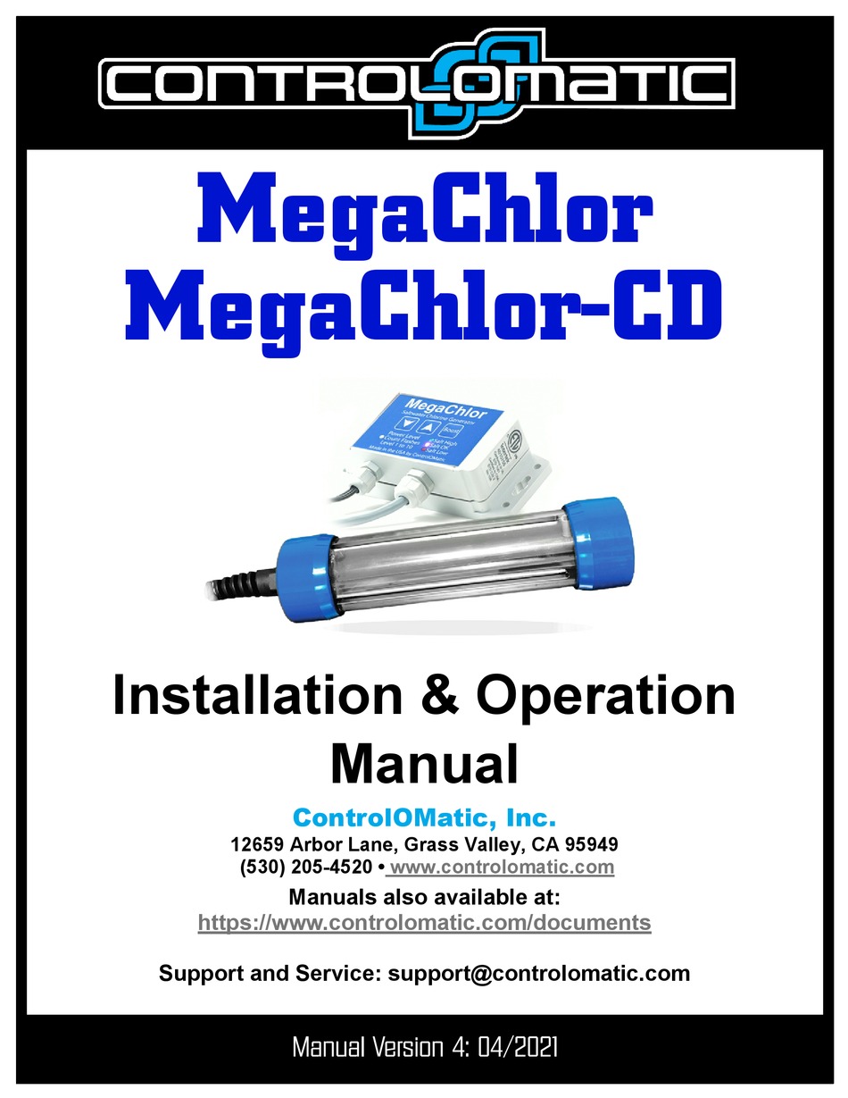 CONTROLOMATIC MEGACHLOR INSTALLATION OPERATION MANUAL Pdf Download 