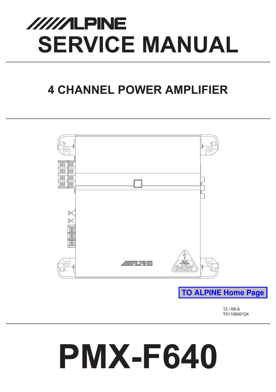 ALPINE PMX-F640 SERVICE MANUAL Pdf Download | ManualsLib