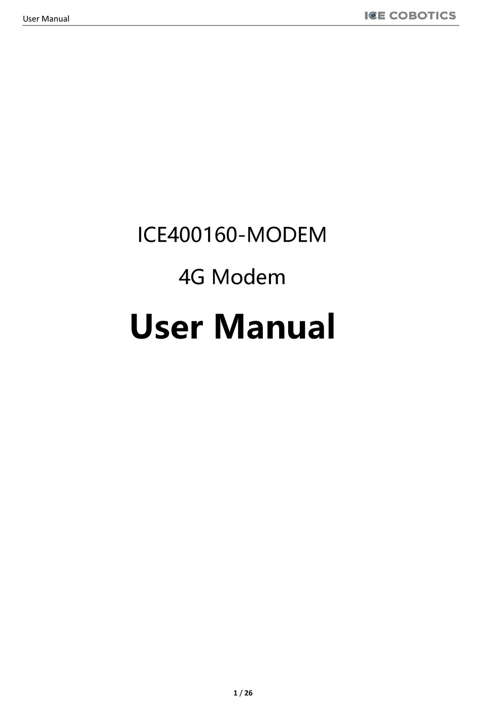 ICE COBOTICS ICE400160 USER MANUAL Pdf Download ManualsLib