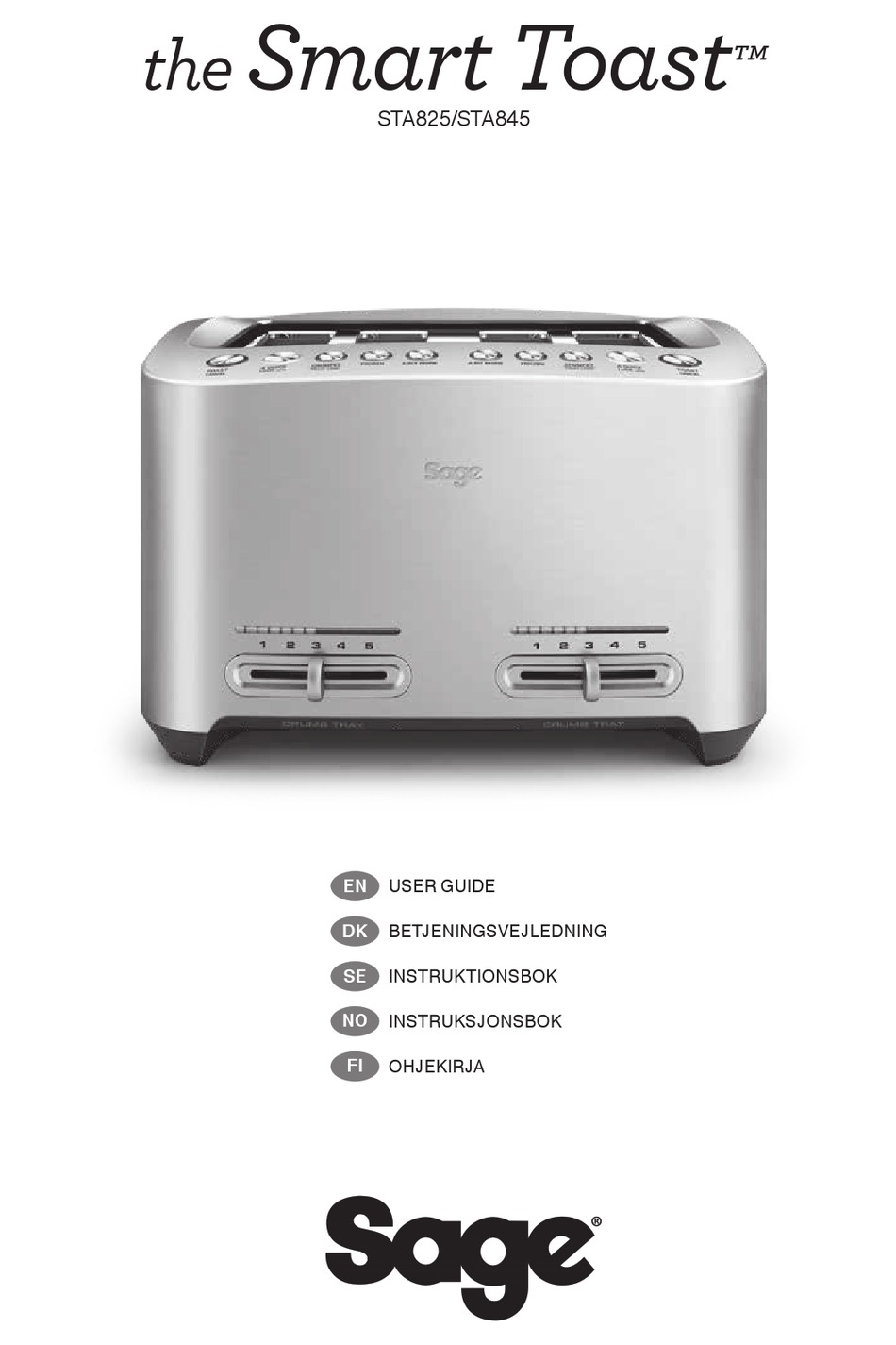 SAGE SMART TOAST STA825 USER MANUAL Pdf Download ManualsLib