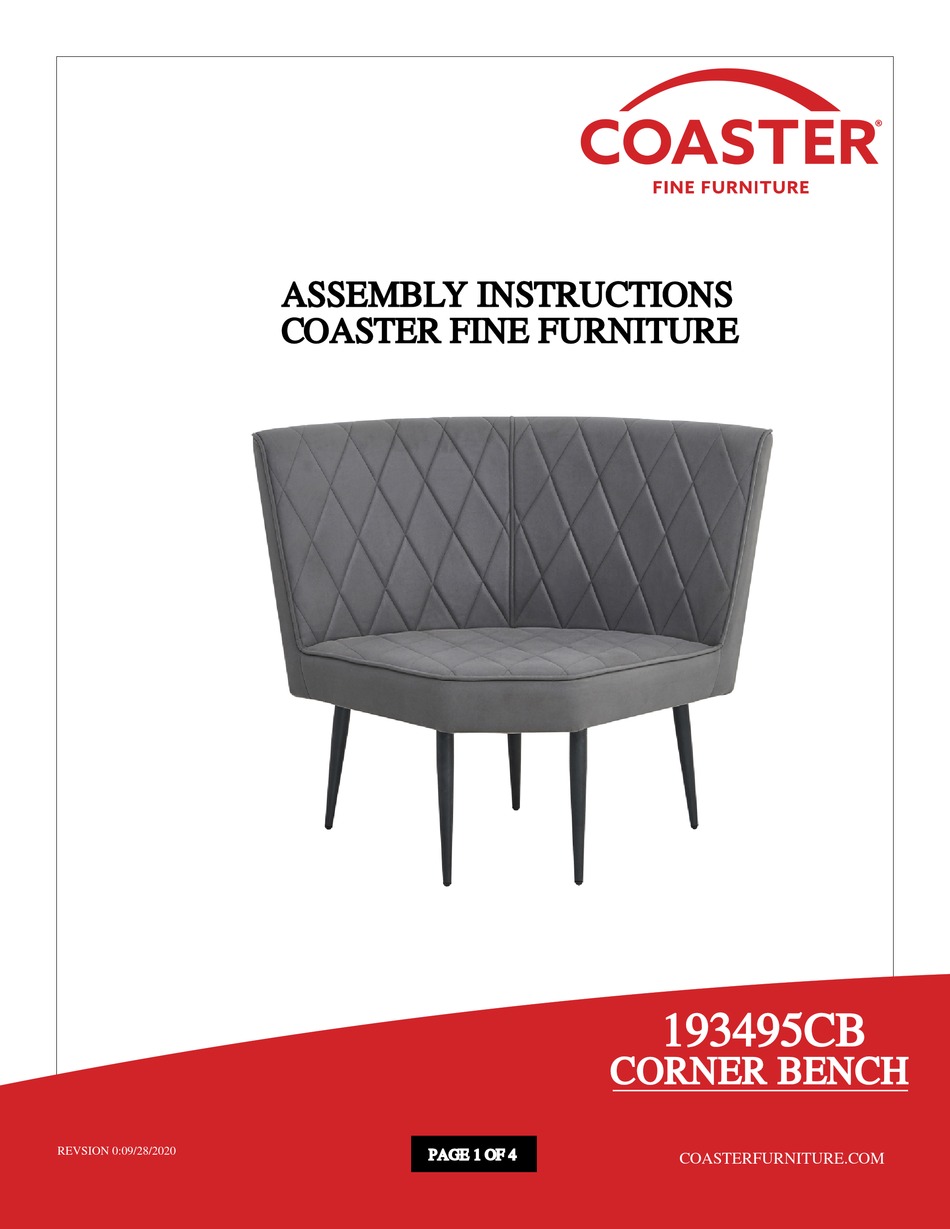 COASTER 193495CB ASSEMBLY INSTRUCTIONS Pdf Download ManualsLib