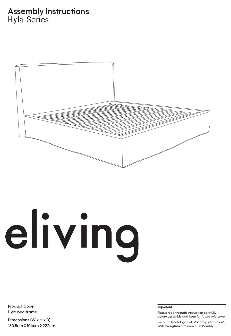 ELIVING FURNITURE HYLA SERIES ASSEMBLY INSTRUCTIONS MANUAL Pdf Download