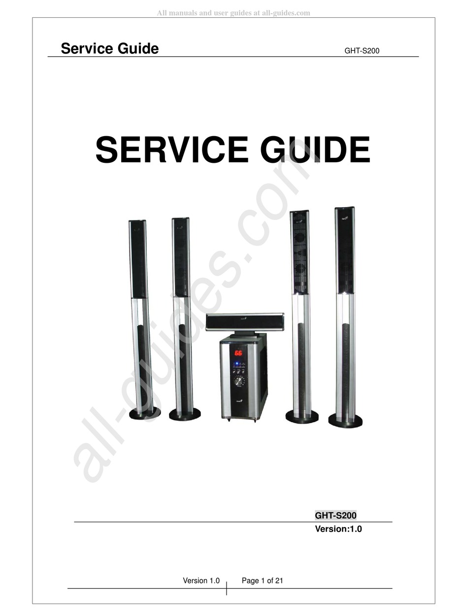 GENIUS GHTS200 SERVICE MANUAL Pdf Download ManualsLib