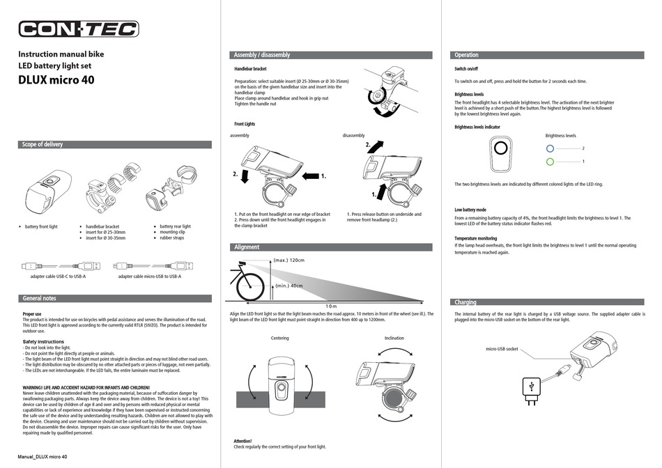 CONTEC DLUX MICRO 40 INSTRUCTION MANUAL Pdf Download ManualsLib