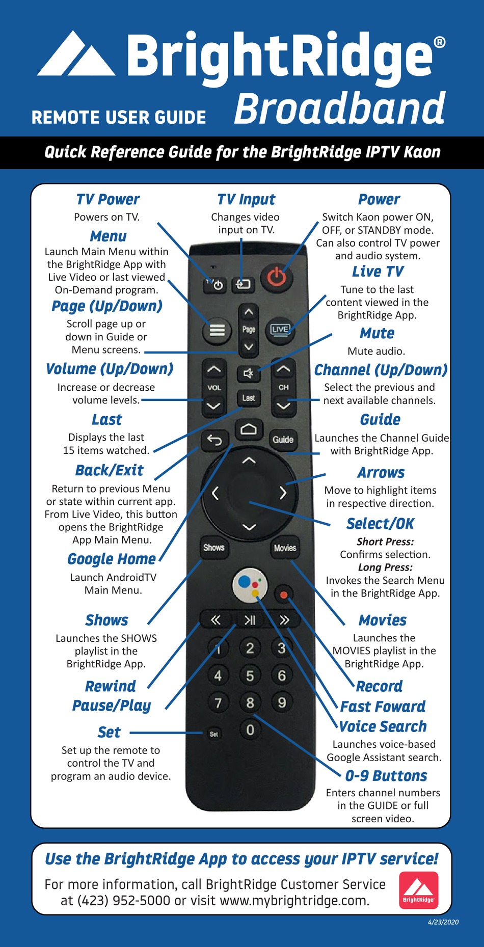 BRIGHTRIDGE KAON REMOTE USER MANUAL Pdf Download ManualsLib