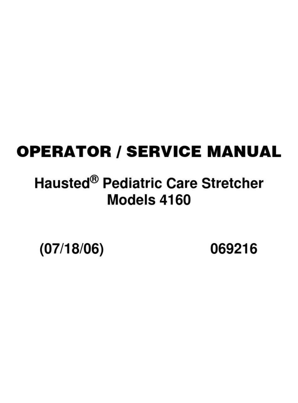 STERIS HAUSTED 4160 OPERATORS & SERVICE MANUAL Pdf Download ManualsLib