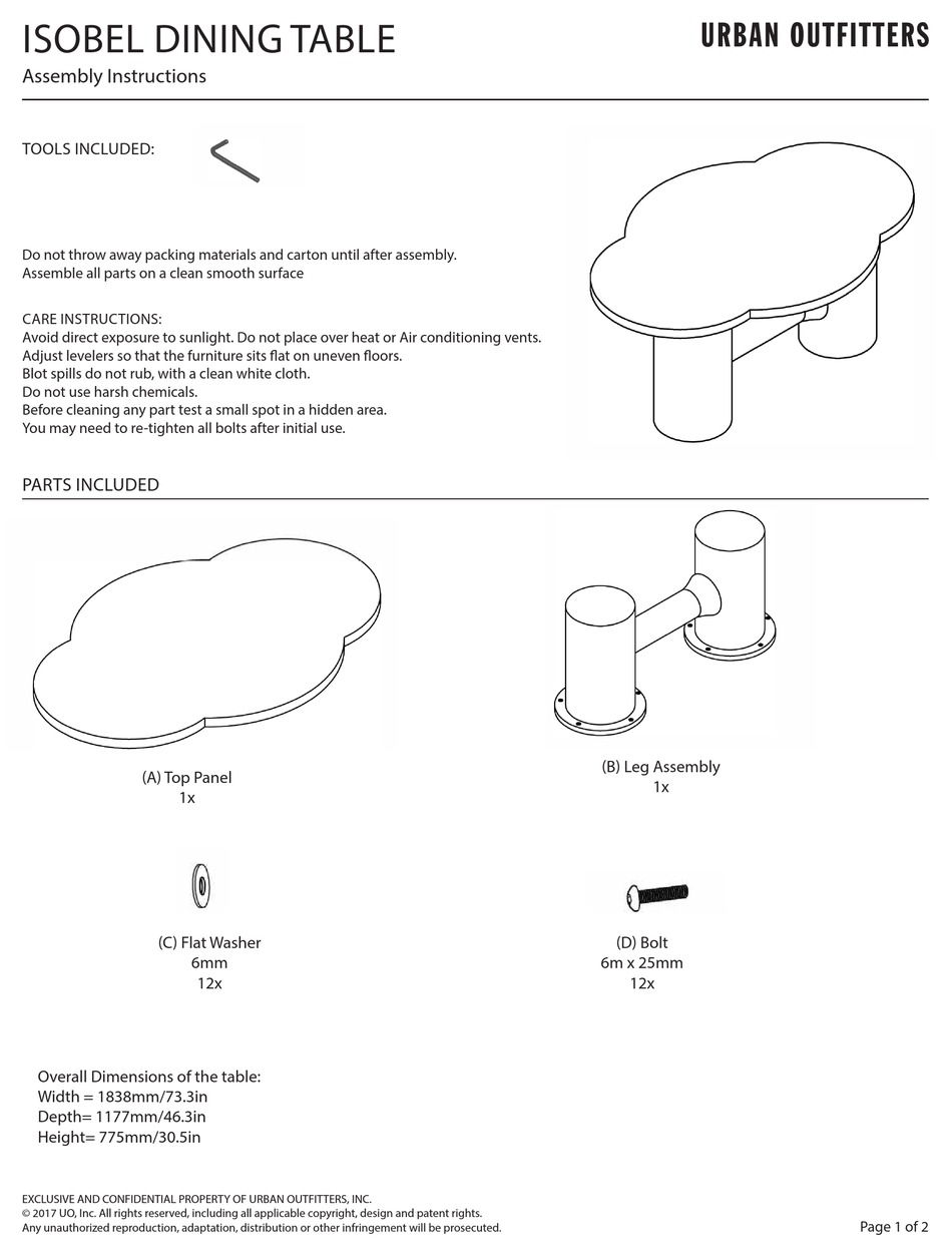 URBAN OUTFITTERS ISOBEL ASSEMBLY INSTRUCTIONS Pdf Download ManualsLib