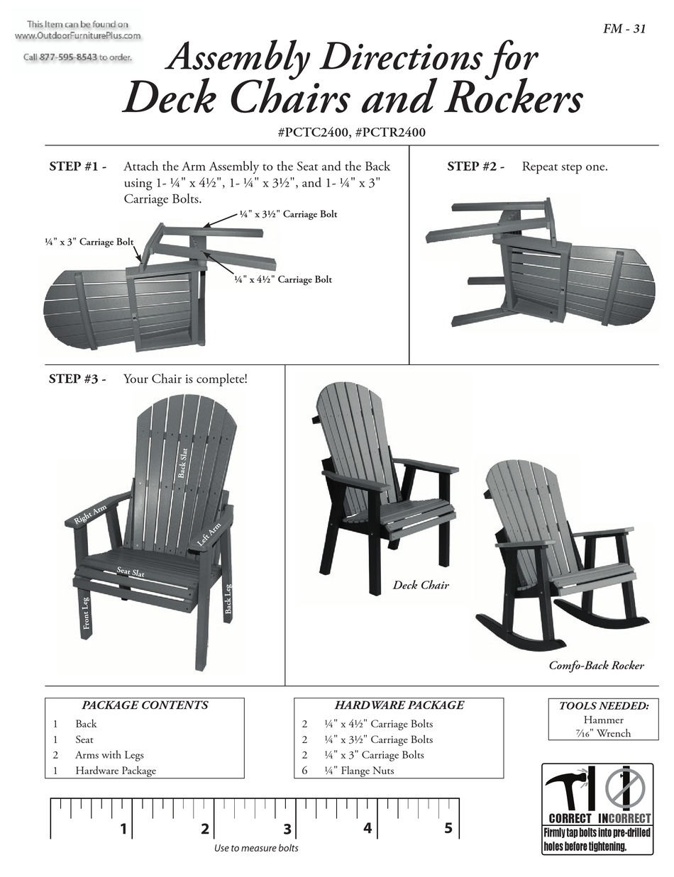 OUTDOOR FURNITURE PLUS PCTC2400 ASSEMBLY DIRECTIONS Pdf Download