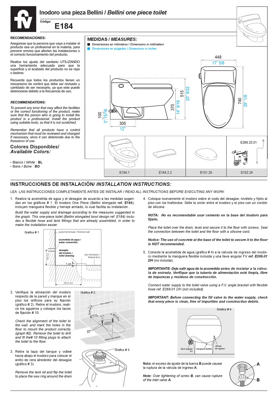 FV BELLINI E184 QUICK START MANUAL Pdf Download | ManualsLib