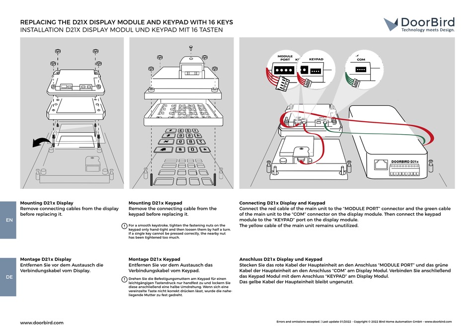 DOORBIRD D21 SERIES INSTALLATION Pdf Download ManualsLib