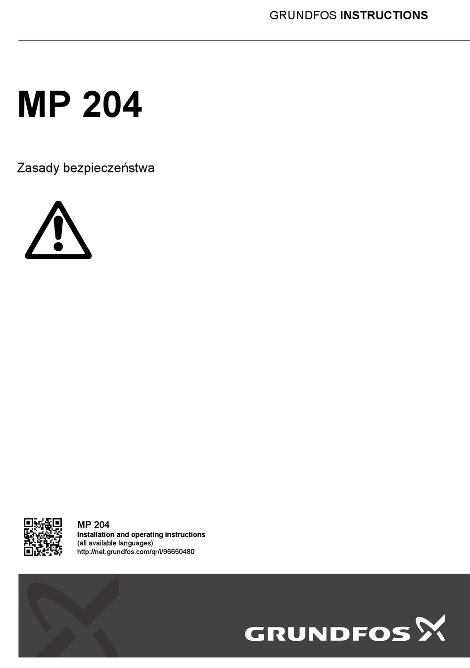 GRUNDFOS MP 204 INSTRUCTIONS MANUAL Pdf Download | ManualsLib
