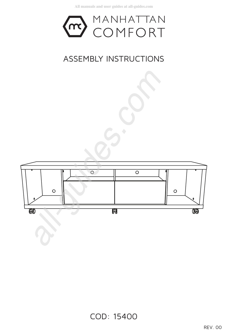 MANHATTAN COMFORT 15400 ASSEMBLY INSTRUCTIONS MANUAL Pdf Download