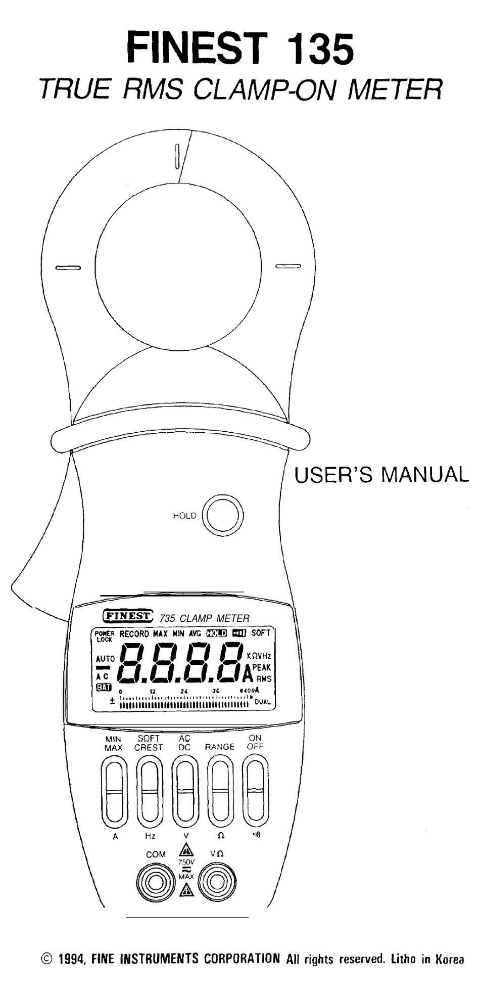 FINE INSTRUMENTS CORPORATION FINEST 135 USER MANUAL Pdf Download