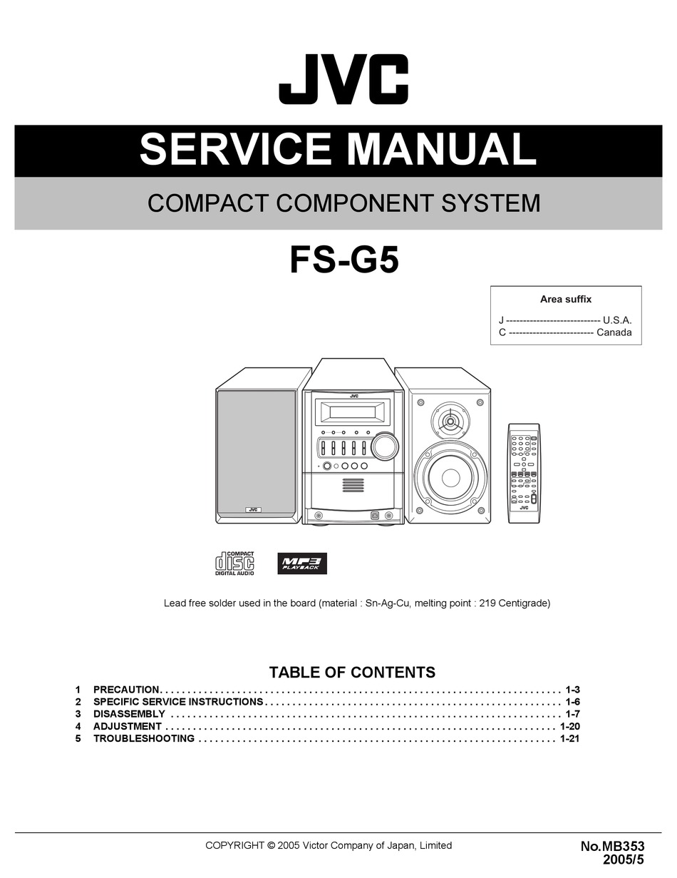 JVC FSG5 SERVICE MANUAL Pdf Download ManualsLib