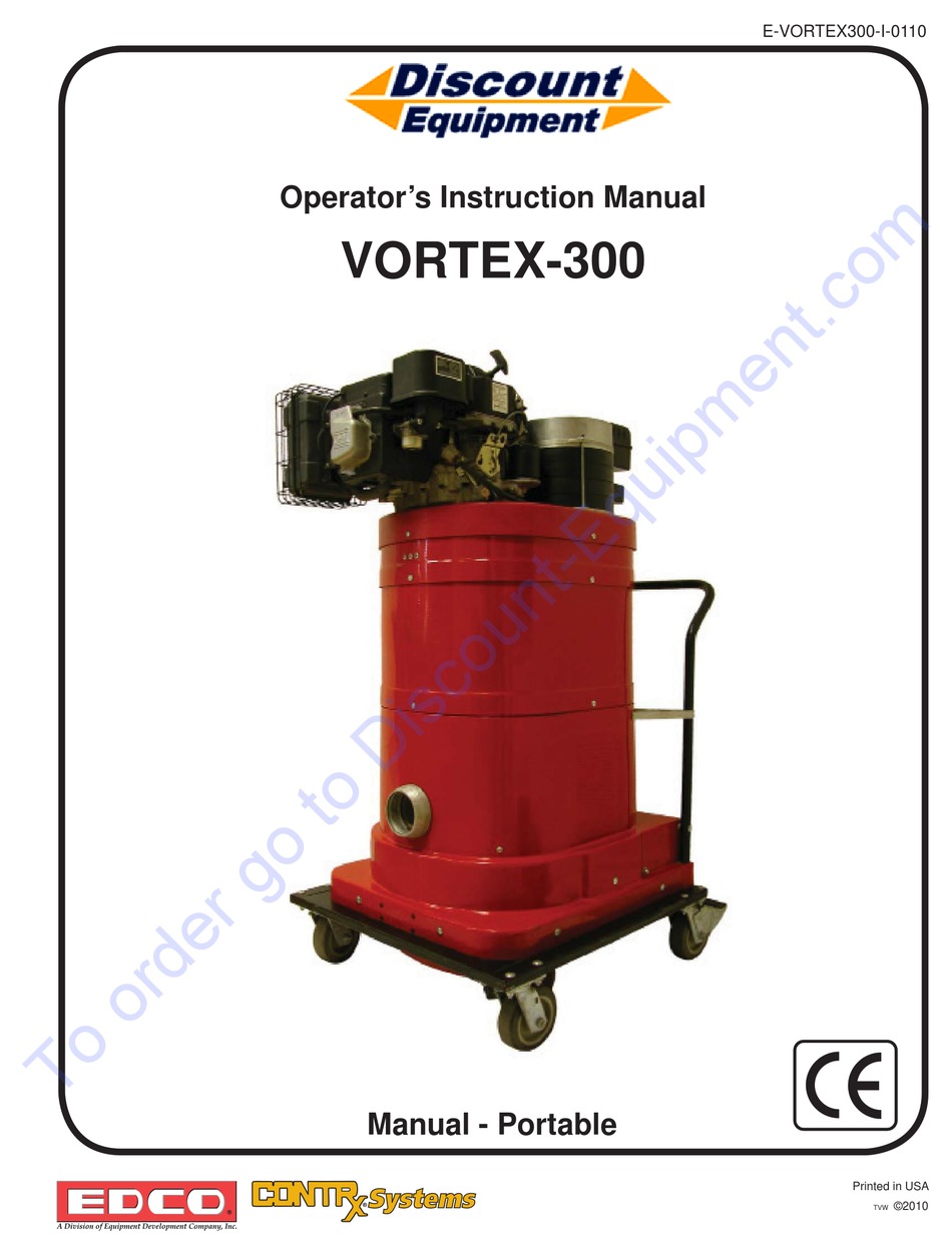 DISCOUNT EQUIPMENT VORTEX300 OPERATOR'S INSTRUCTION MANUAL Pdf