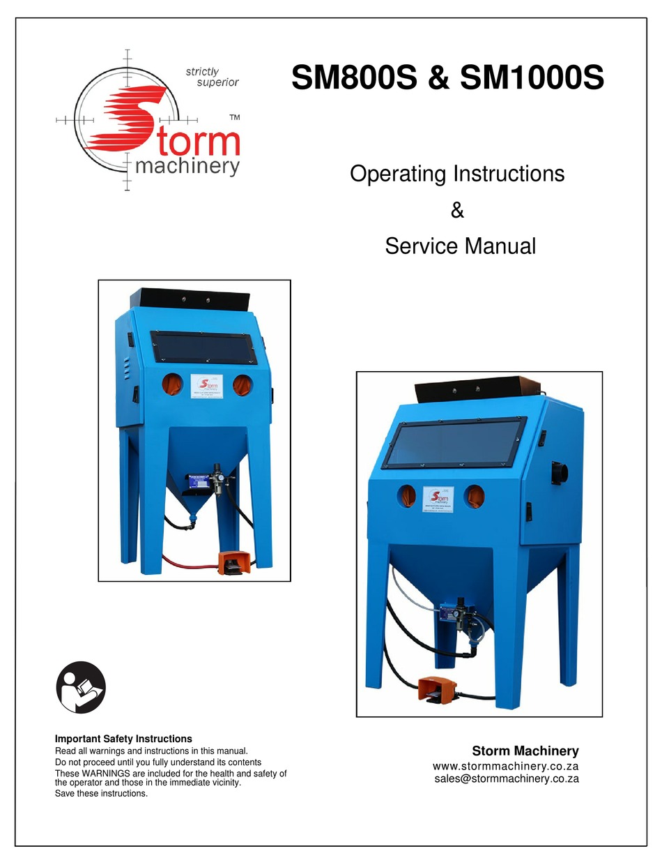 STORM MACHINERY SM800S OPERATING INSTRUCTIONS AND SERVICE MANUAL Pdf