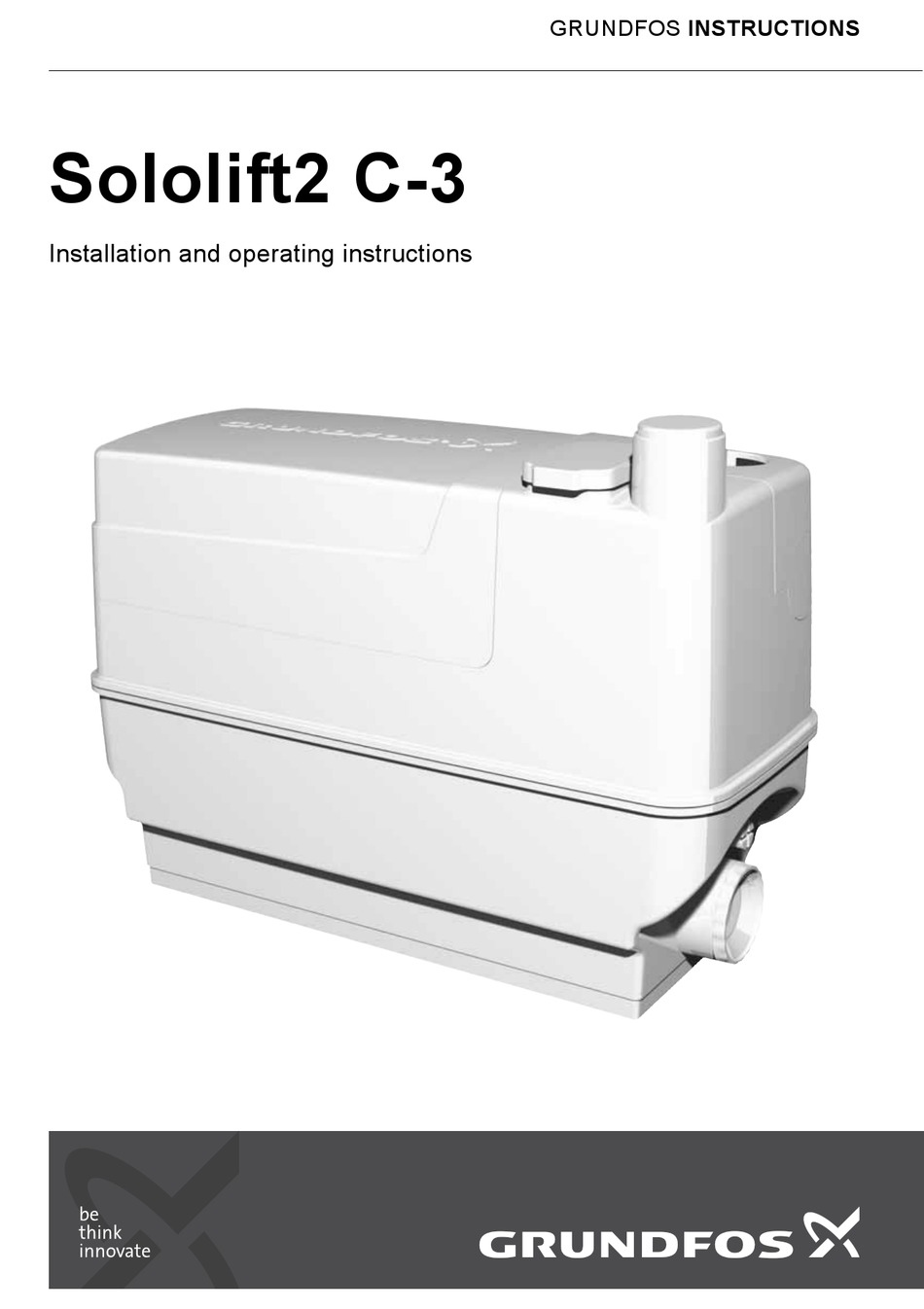 GRUNDFOS SOLOLIFT2 C-3 INSTALLATION AND OPERATING INSTRUCTIONS MANUAL ...