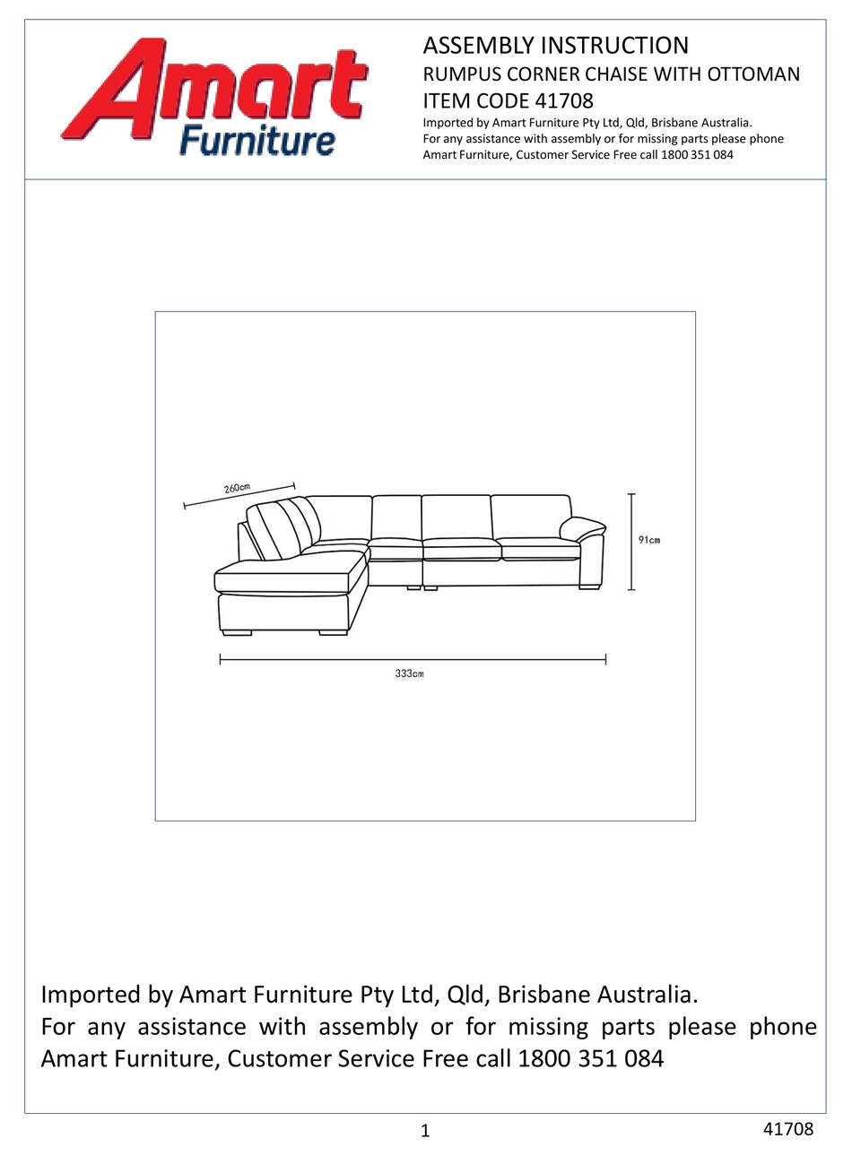 AMART FURNITURE RUMPUS 41708 ASSEMBLY INSTRUCTION Pdf Download ManualsLib