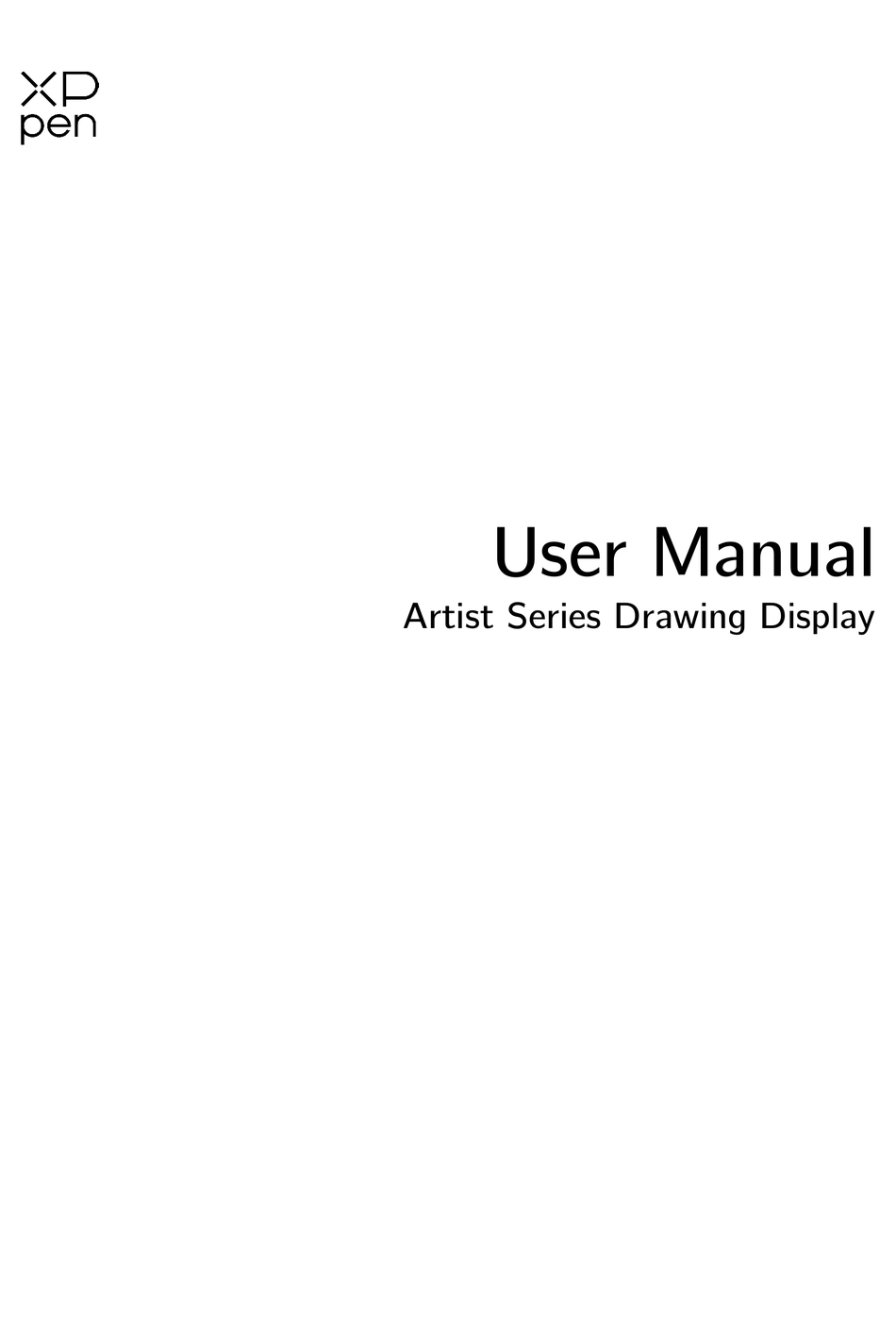 XPPEN ARTIST SERIES USER MANUAL Pdf Download ManualsLib