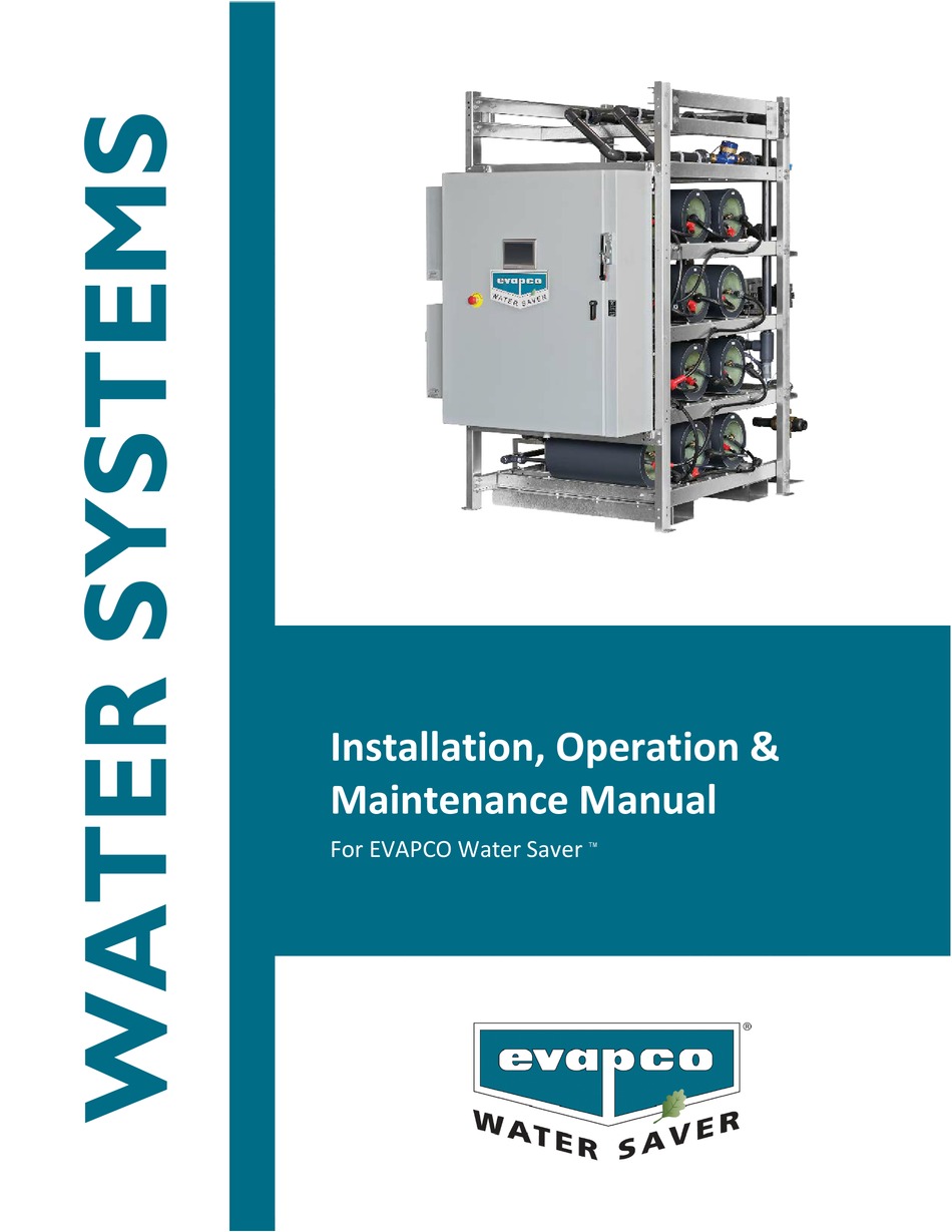 EVAPCO WATER SAVER EWS-22 INSTALLATION, OPERATION & MAINTENANCE MANUAL ...