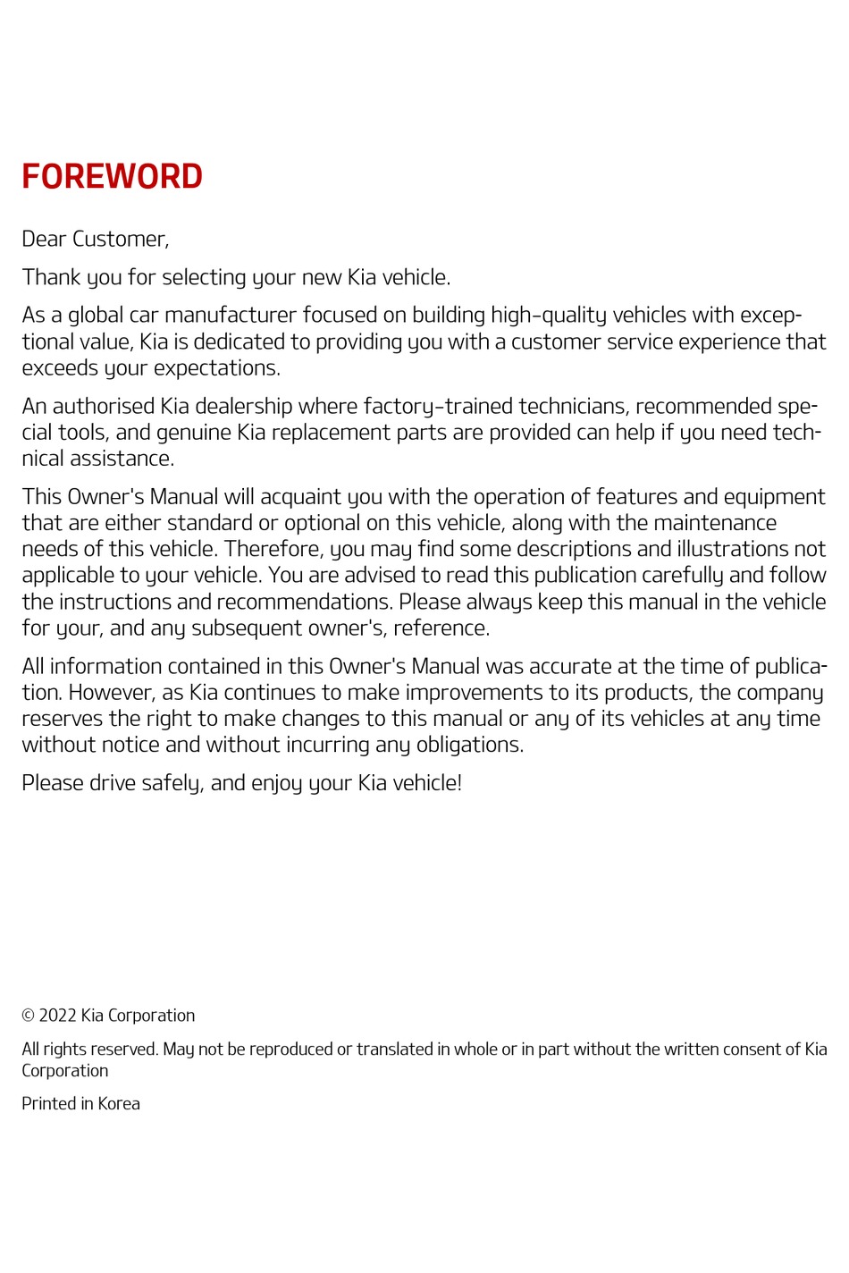 KIA RIO 2022 OWNER'S MANUAL Pdf Download ManualsLib