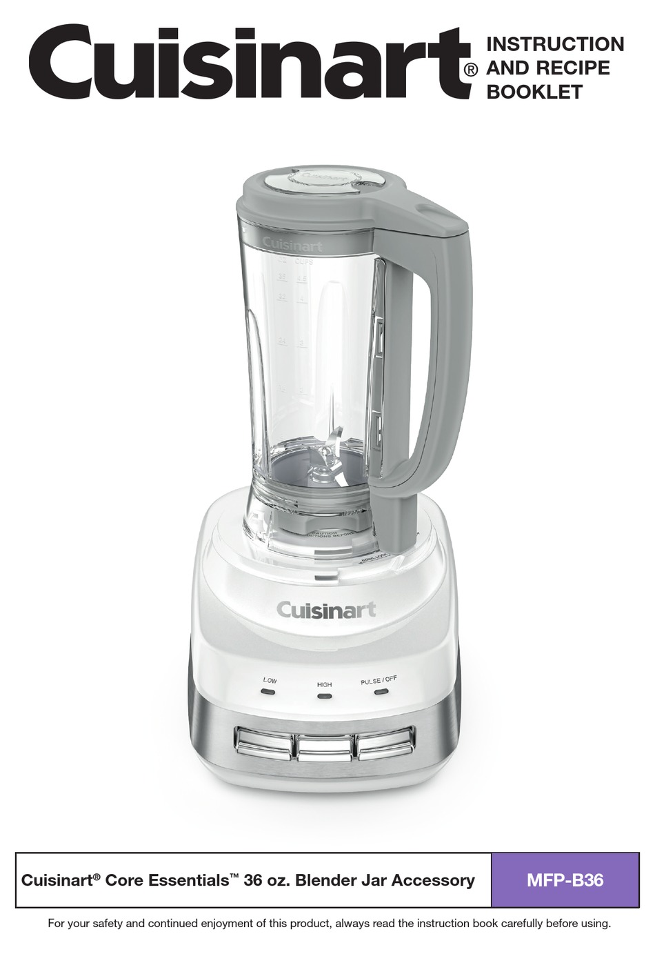 CUISINART CORE ESSENTIALS MFPB36 INSTRUCTIONS MANUAL Pdf Download