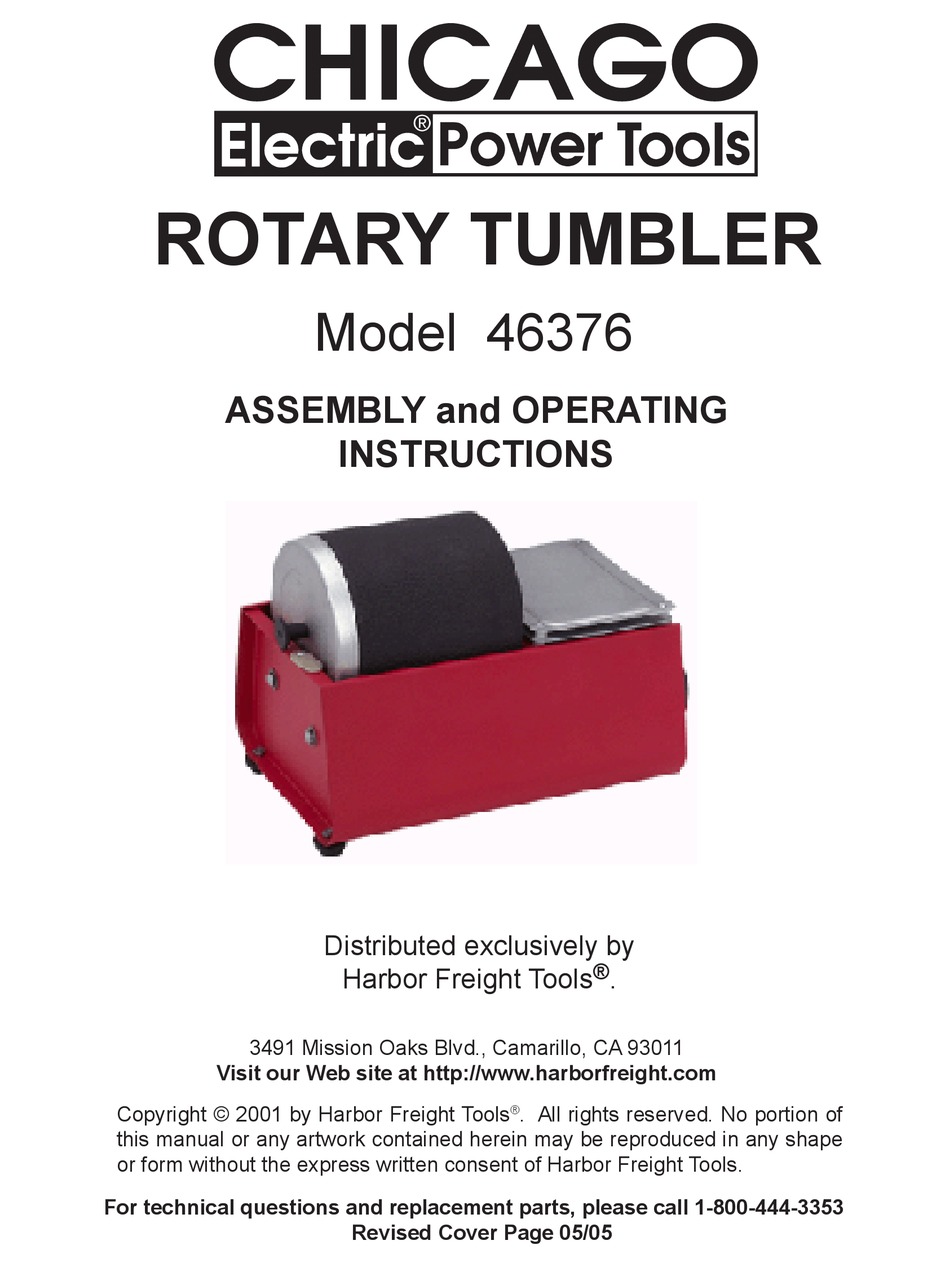 CHICAGO ELECTRIC 46376 ASSEMBLY AND OPERATING INSTRUCTIONS MANUAL Pdf