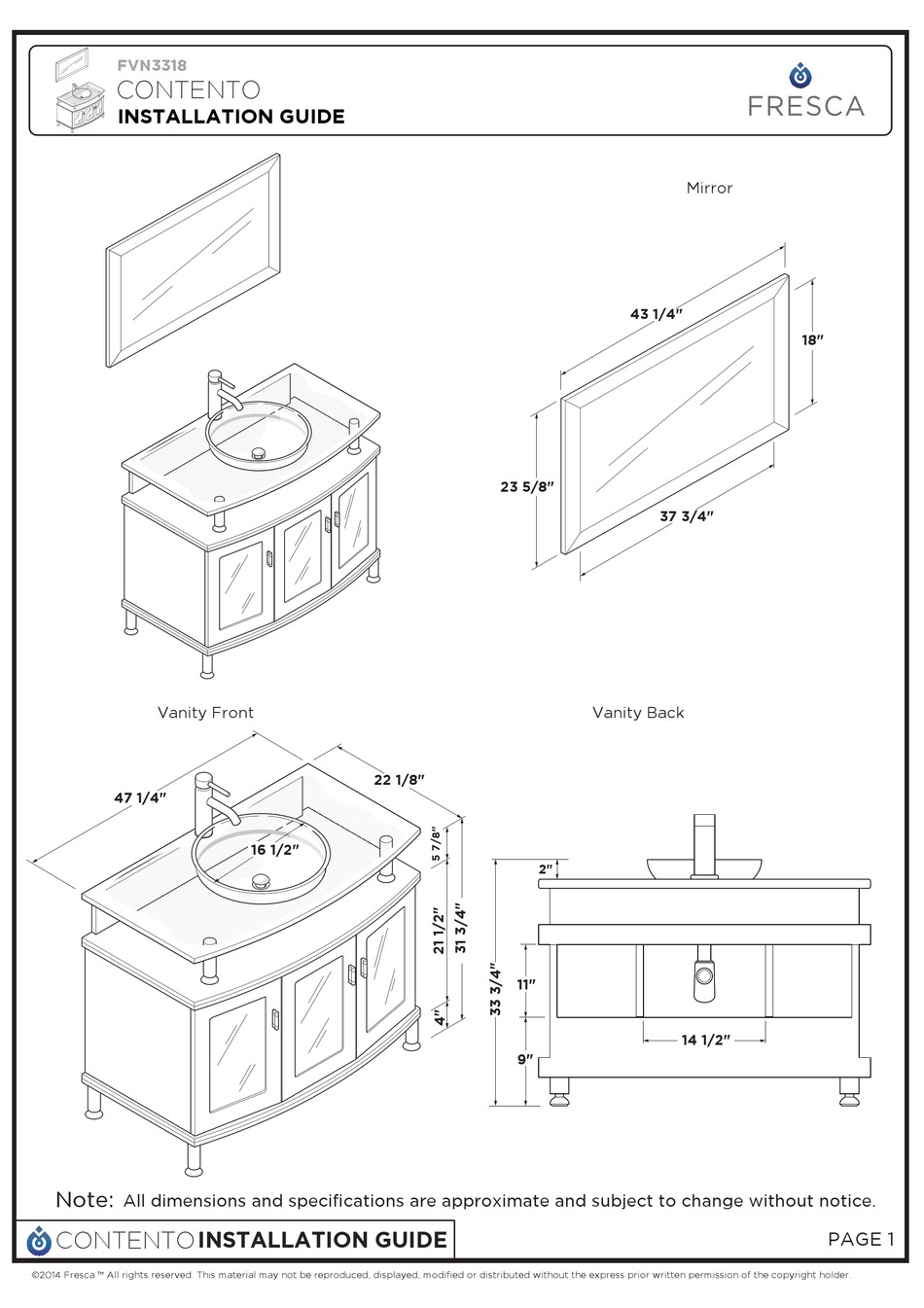 FRESCA FVN3318 INSTALLATION MANUAL Pdf Download ManualsLib
