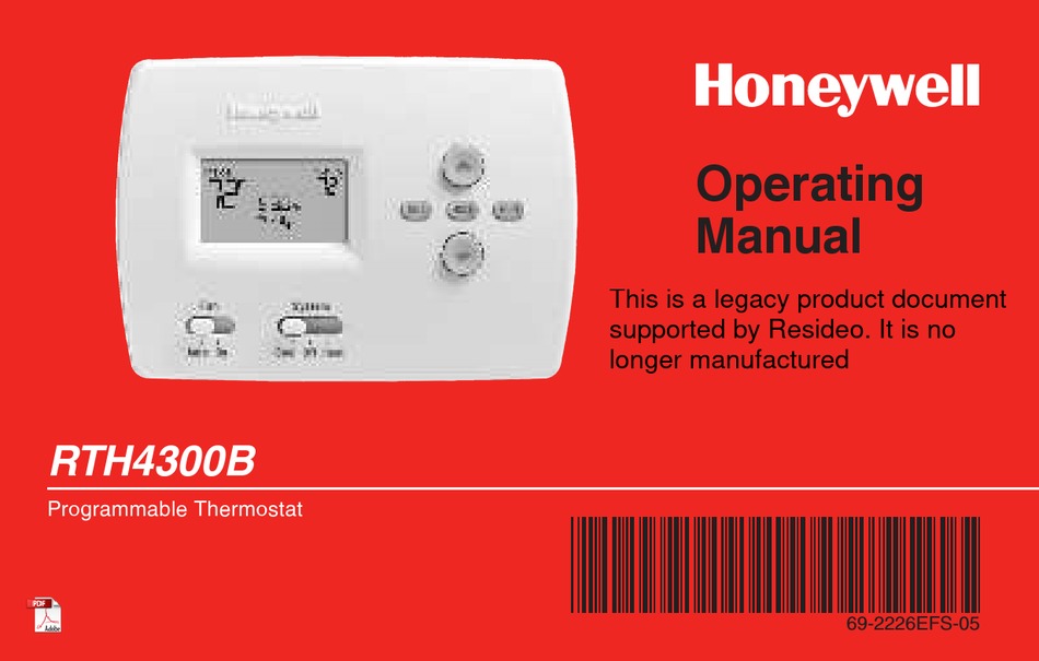 Honeywell Rth B Operating Manual Pdf Download Manualslib