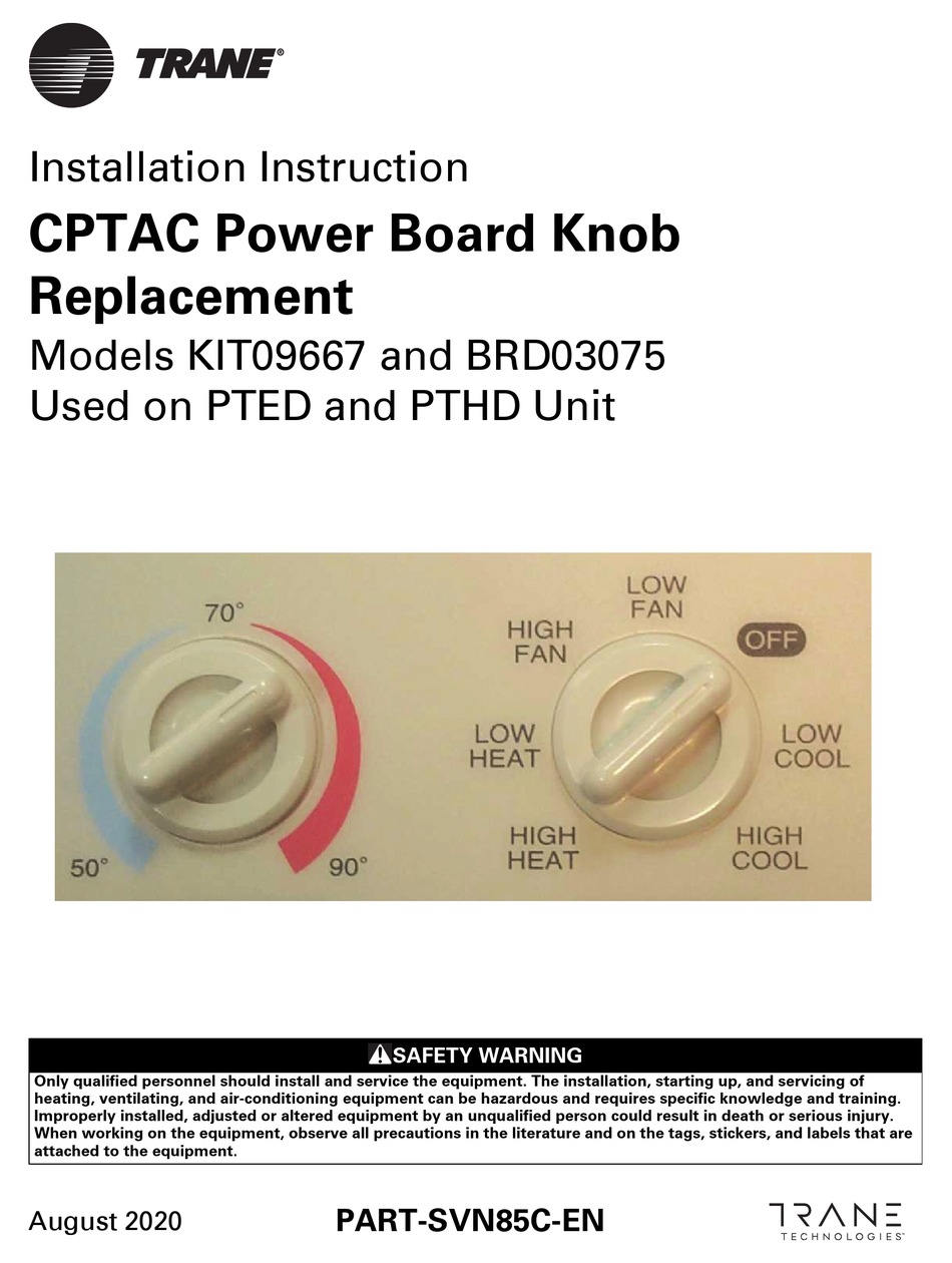 TRANE KIT09667 INSTALLATION INSTRUCTION Pdf Download ManualsLib