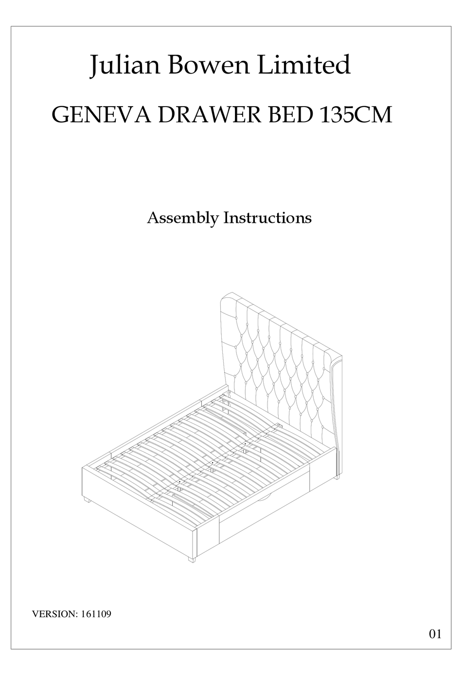 JULIAN BOWEN LIMITED GENEVA ASSEMBLY INSTRUCTION MANUAL Pdf Download