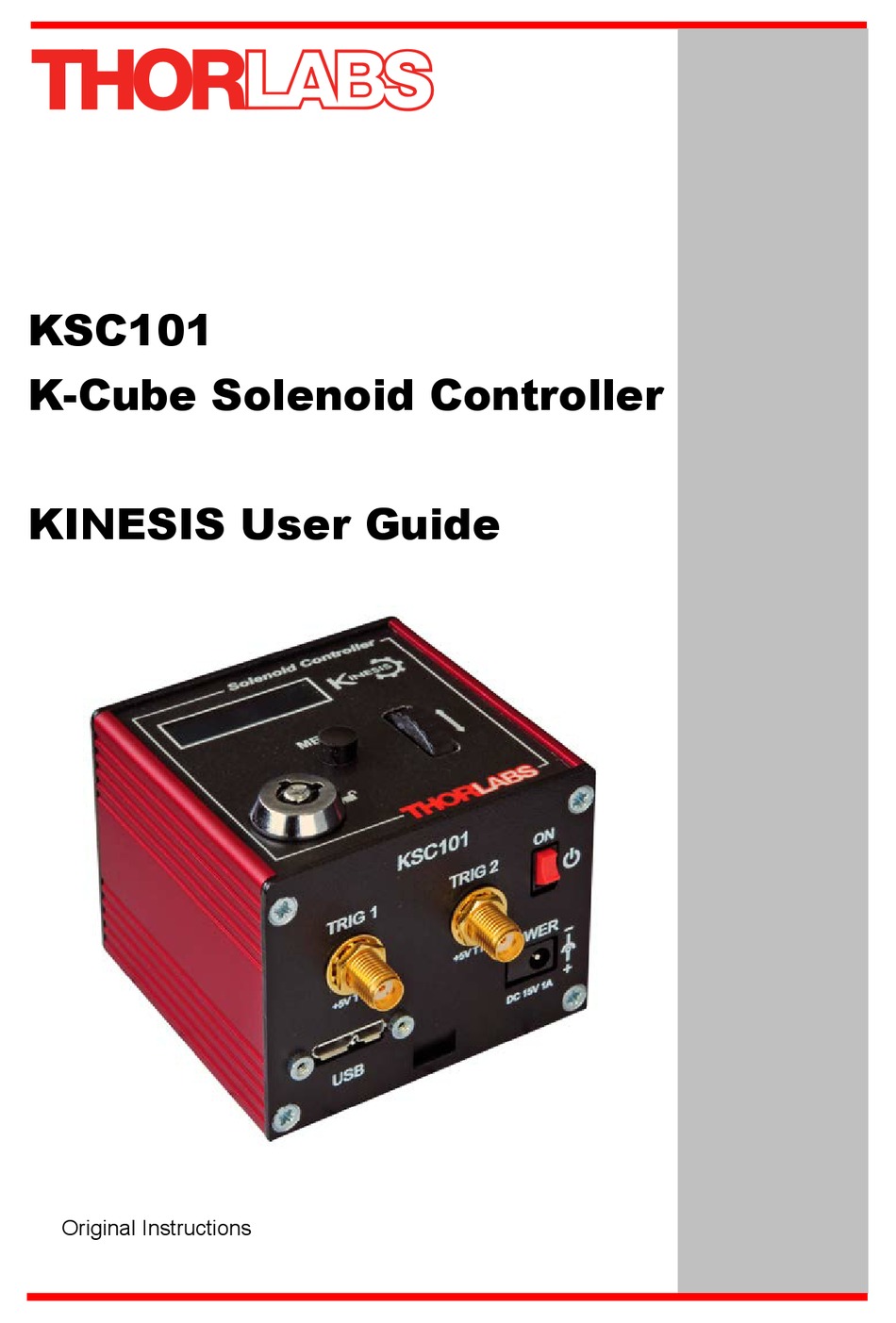 THORLABS KSC101 USER MANUAL Pdf Download ManualsLib