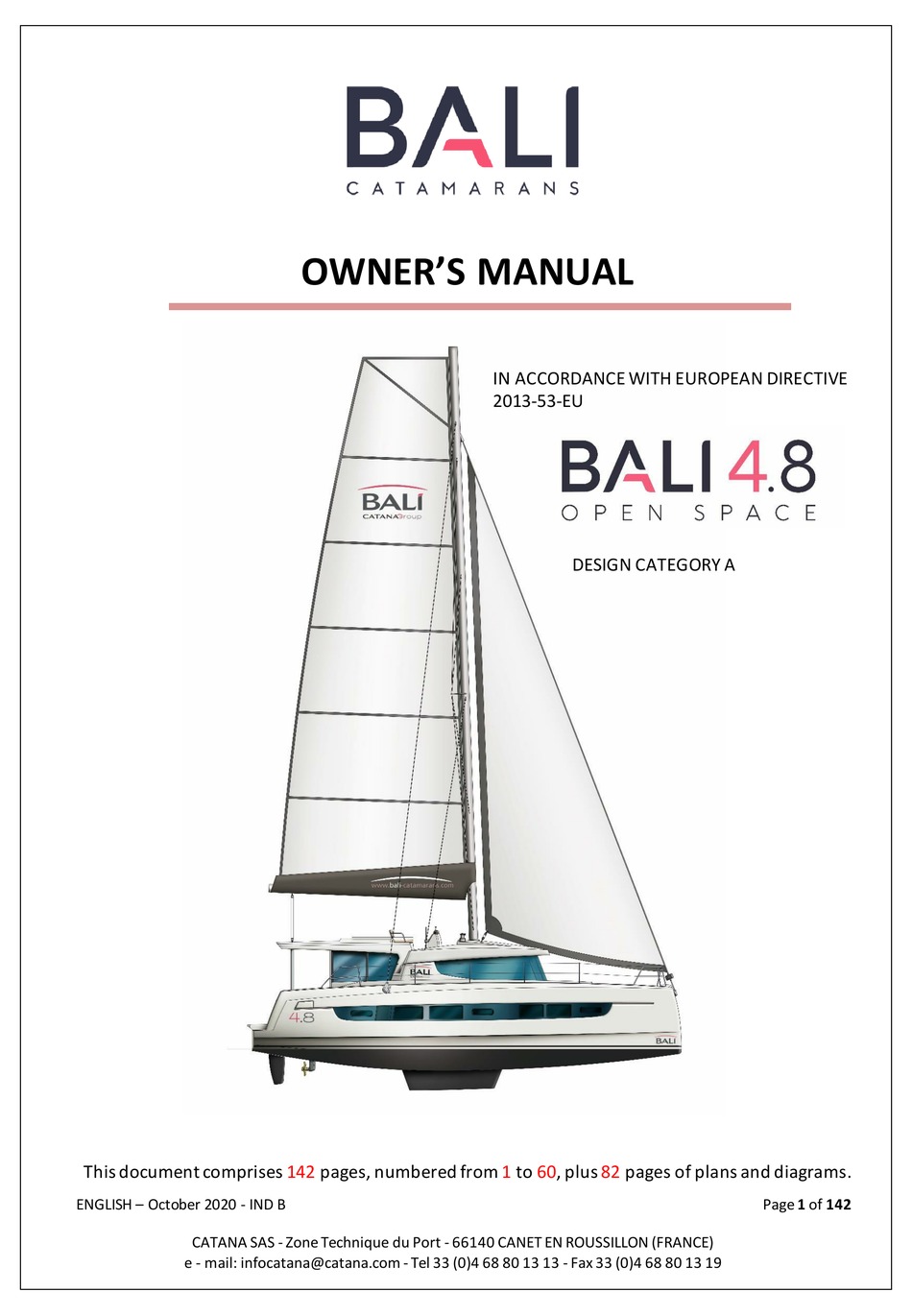 CATANA GROUP BALI 4.8 OWNER'S MANUAL Pdf Download | ManualsLib