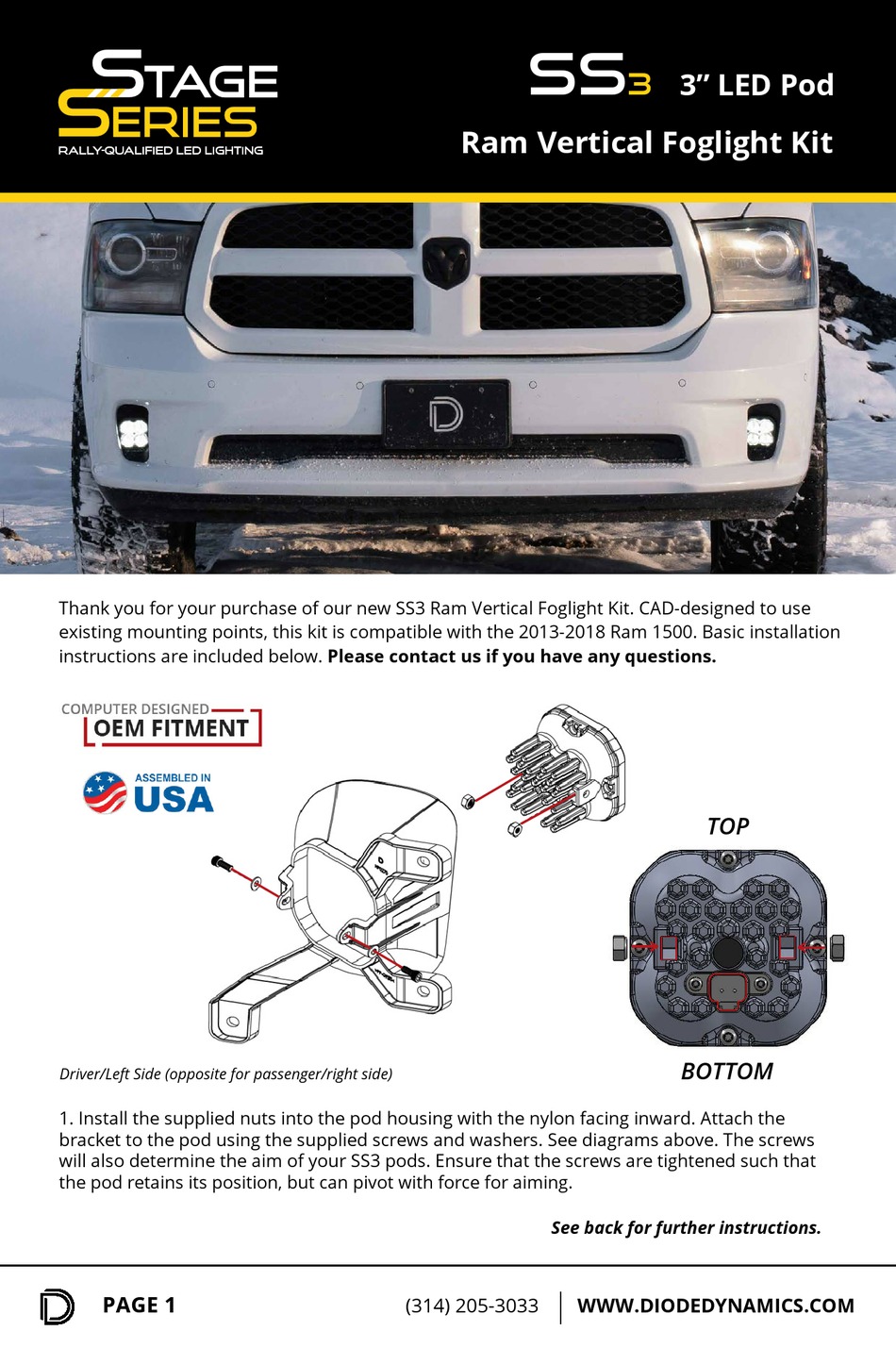 DIODE DYNAMICS STAGE SERIES INSTALLATION MANUAL Pdf Download ManualsLib