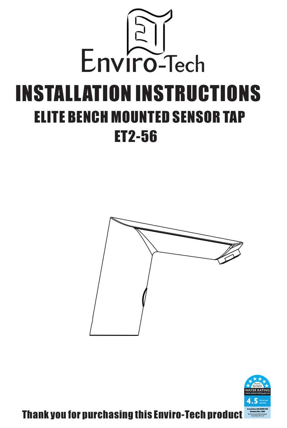 ENVIROTECH ET256 INSTALLATION INSTRUCTIONS Pdf Download ManualsLib