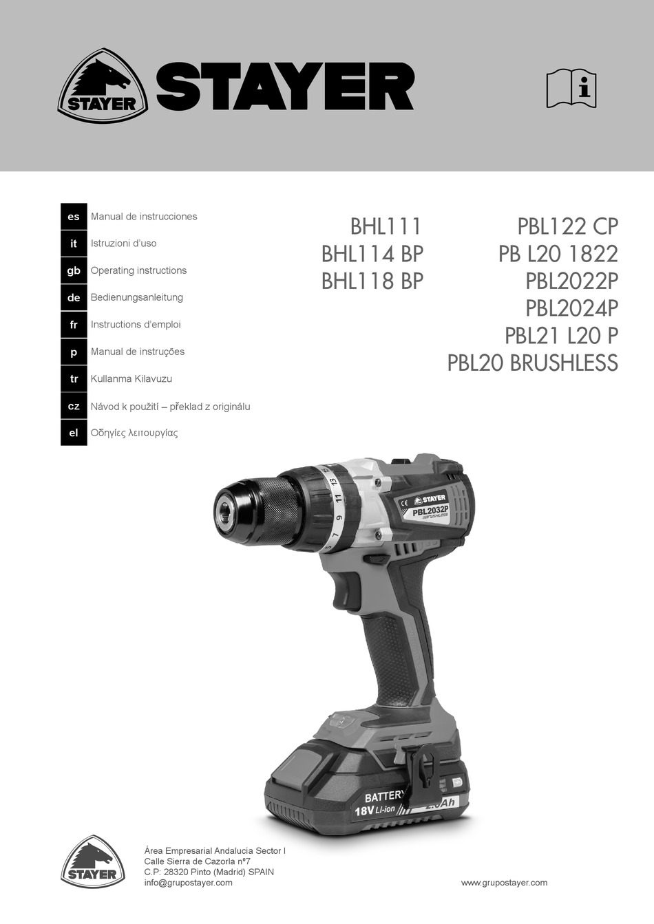 STAYER BHL111 OPERATING INSTRUCTIONS MANUAL Pdf Download | ManualsLib