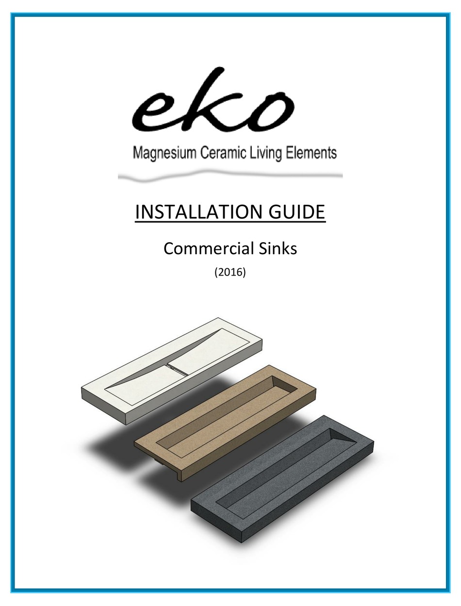 EKO COMMERCIAL SINKS INSTALLATION MANUAL Pdf Download ManualsLib