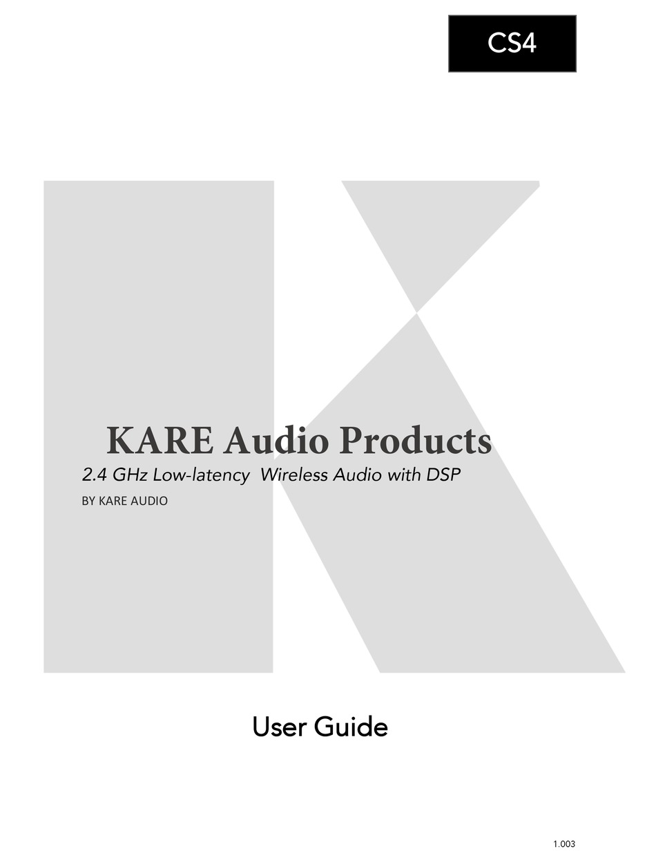 KARE CS4 USER MANUAL Pdf Download ManualsLib